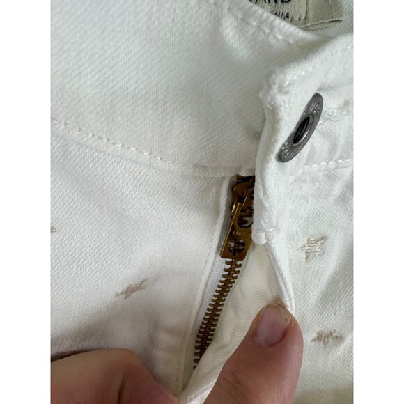 Lucky Brand Malibu Short Womens White Embroidered Star Denim Cutoff Shorts Sz 26 - Picture 4 of 16